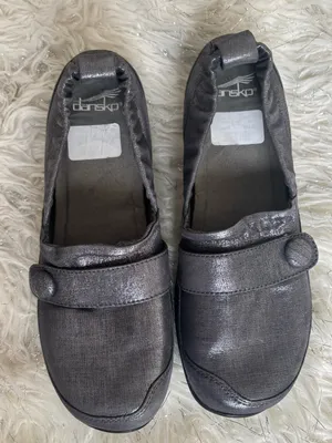 Dansko Silver Women's Shimmer Slip-On Loafers Size 38 thumbnail 2