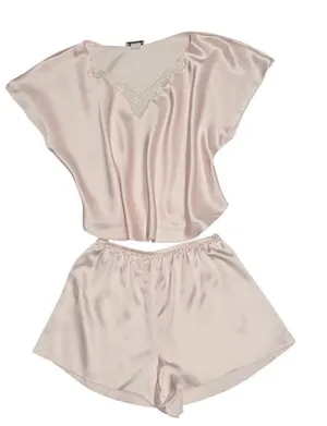 Women’s Cottage Core Elegant Pink Satin Sleepwear Set Size Small ? thumbnail 1