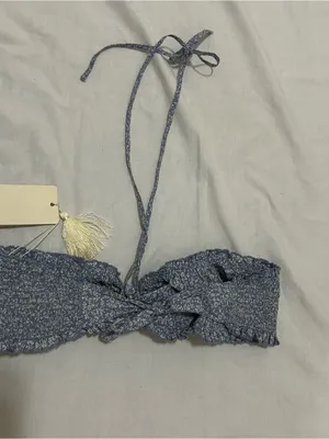 DÔEN Soleil Bikini Top Blue Cottage Ivy Floral Organic Cotton M NWT thumbnail 11