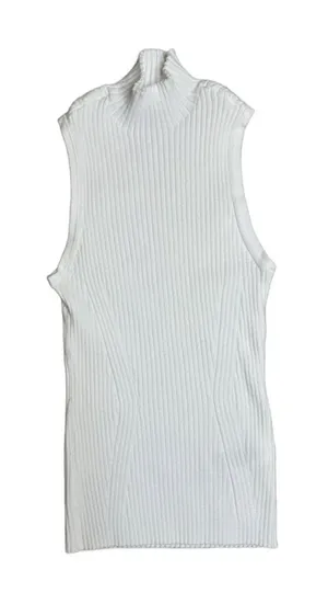 Madewell Sleeveless Turtleneck Ribbed Knit Top Women‎ White Small $48 thumbnail 1