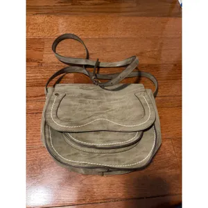 Steven By Steve Madden Crossbody Bag Western Boho Sage‎ Green Scalloped Faux Suede Medium thumbnail 2
