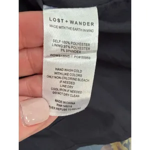 LOST + WANDER Floral Long Sleeve Navy Dress size large thumbnail 8