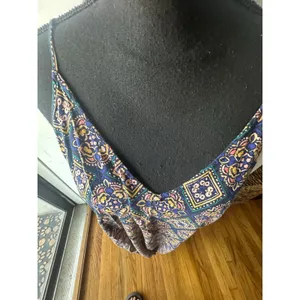 Old Navy Boho Geometric Maxi Dress XL Criss Cross Back Flowy Style Chic thumbnail 4