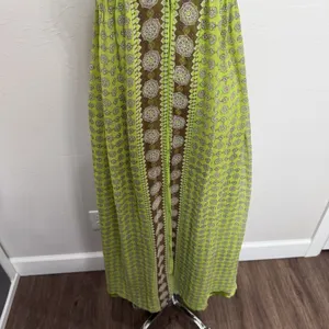 Vtg 60‎ Style Sz 16 Silk Maxi Halter Dress Babydoll Retro Academia Nature Artsy thumbnail 5