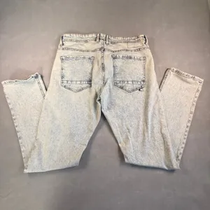 Cotton On 91 Slim Leg Acid Wash Jeans Light Blue Stretch Denim Size 34 thumbnail 2