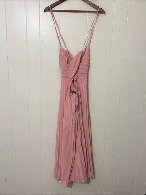 ASOS Design Pleated Midi Dress Pink Strappy Open Back NWT Size 8 Wedding thumbnail 7