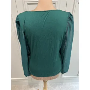Boston Proper Scallop Lace Long Sleeve Top Fairy Holiday Peasant thumbnail 4