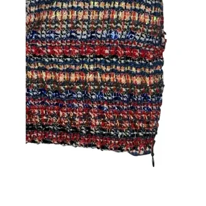Zara Tweed Crop Tank Top Womens Medium Multicolor Plaid Button Front Square Neck thumbnail 9