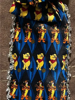 Kids Winnie the Pooh & Tigger Blue Printed necktie necklace Crystal Trim thumbnail 1