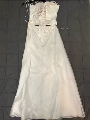 Faviana white strapless prom/wedding dress #prom #eveningwear #formal thumbnail 6