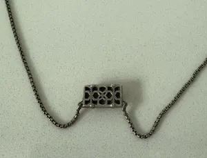 Kendra Scott Pattie Platinum Drusy Pendant Necklace Silver Tone Chain thumbnail 5