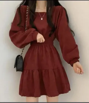 Burgundy dress Red thumbnail 1