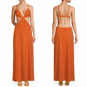 CULT GAIA Dari Metallic Cutout Column Gown Size Medium Cinder thumbnail 2