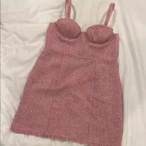 Pink Lovers and Friends Tawnie Tweed Mini Dress Size S thumbnail 1
