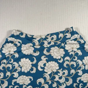 LOFT Women’s Medium Floral A-Line Skirt Blue White Paisley Flare thumbnail 2