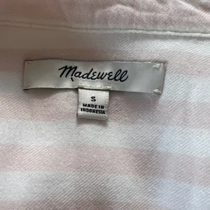 Madewell Light Pink and White Striped button down Shirt size Small thumbnail 3
