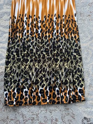 Chesley Y2K Halter Leopard Paisley Print Maxi Dress Small thumbnail 2