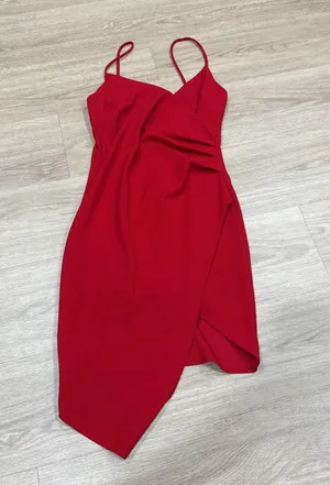 Windsor Red Asymmetrical Slip Dress #399 thumbnail 2