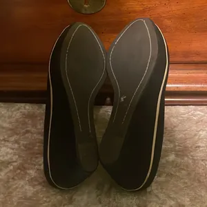 Pilcro & the Letterpress ANTHRO Black Tan Trim 2.75” Wedge Heels $150 VGUC 7 thumbnail 6