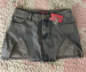 Edikted Mini Skirt Denim Katrina Slit thumbnail 1