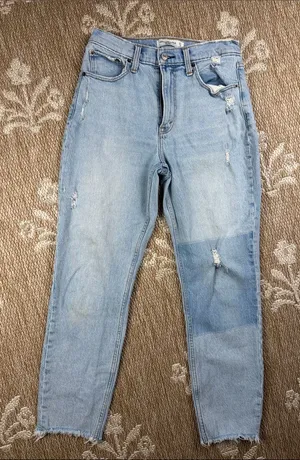 Abercrombie & Fitch Light Blue Distressed Boyfriend Jeans thumbnail 1