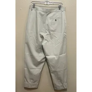 L.L.Bean Original Fit‎ Cotton Blend Pleated Pants Beige Women's Size 14 thumbnail 3