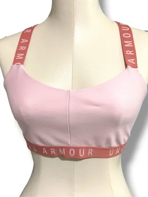 Under Armour | EUC Women's Light Pink Crop Sports Bra (size M) thumbnail 3