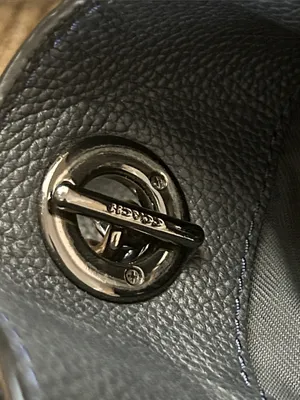 Coach Edie Turnlock Dark Navy Blue Pebbled Leather Shoulder Bag w/ Chain Straps thumbnail 11