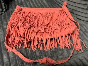 Source Unknown Fringed Shoulder Bag in Pink thumbnail 1