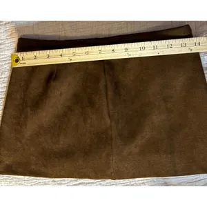 Witty Fox Brown Faux Suede Mini Skort Shorts Skirt Size Small thumbnail 2
