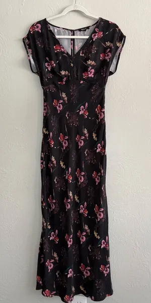 Madewell Black Floral Dress thumbnail 1