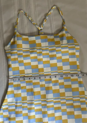 Outdoor Voices TechSweat Move Free Active Dress Size M Checkered Print Sport EUC thumbnail 8