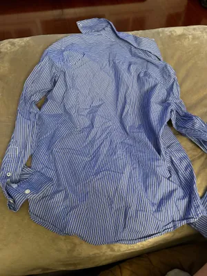 Blue Pinstripe American Eagle long sleeve work shirt thumbnail 2