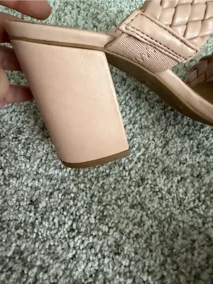 Bamboo Pink Braided Double Strap Block Heel Slide Sandals Mules Size 8 thumbnail 3