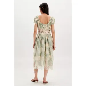 Free People Ethereal Dainty Cottage Lace Honeysuckle Floral Midi Dress XL thumbnail 6