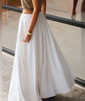 Commense Linen Pleated Maxi Skirt size large thumbnail 2