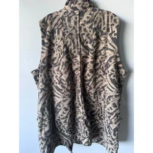 Calvin Klein Performance Women 2X Animal Print Fleece Moto Vest Asymmetric Zip thumbnail 3