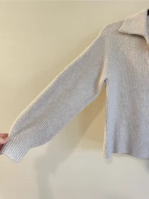 Aerie Heather Fawn Classic Quarter Button Sweater New Size XXS thumbnail 6