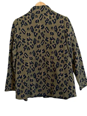 Anthropologie Tabitha Leopard Print Utility Jacket Women’s Sz S Safari Military thumbnail 3