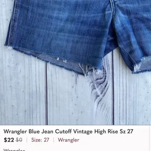 Wrangler High Rise Medium Wash Jean Shorts Vintage Size‎ 27 See Measurements thumbnail 8