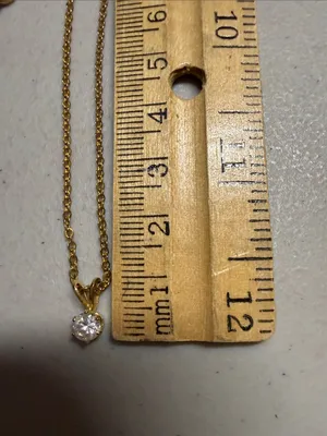 Source Unknown Gold Chain Necklace with Clear Stone Pendant thumbnail 5