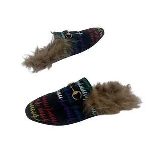Gucci Garden Princetown GG‎ Cloth Fur Lined Mule Slippers 36 thumbnail 7
