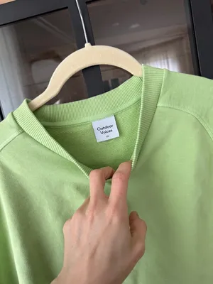Outdoor Voices crewneck Jade Terry Green Sweatshirt Pullover Top lime thumbnail 2
