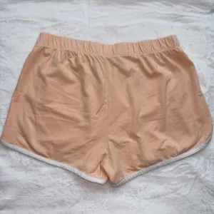Wound Up Women’s Athletic Lounge Shorts - Peach White Trim Pull On Elastic Waist thumbnail 7