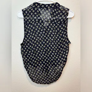 Brandy Melville Women’s Y2K‎ Black Floral Sheer Sleeveless Blouse One Size thumbnail 5