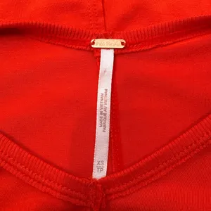 Free People Moonshine Top Glare Red Oversized‎ Slouchy Tunic Tee Boho Size XS thumbnail 4