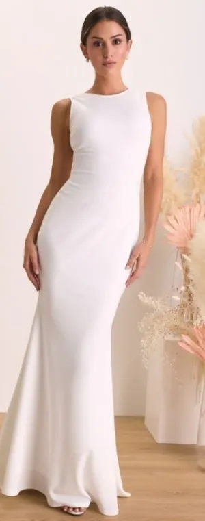 LULU's Bridal Wedding Chic Modern Sexy Minimalist Mermaid Trumpet Gown thumbnail 1