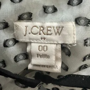 J.Crew Petite 00 Sheer Printed Blouse Black Size 0 thumbnail 3