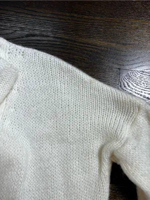 Cream Open Front Knit Mohair Blend Cardigan Sweater thumbnail 7