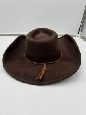 Run A Muck Brown Wool Felt Cowboy Hat NWT Adult Unisex Size L Western Cross thumbnail 3